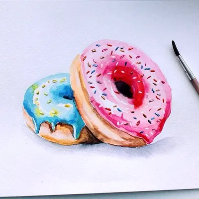 сладкий пончик безболезненный рисунок Иллюстрация вектора - иллюстрации  насчитывающей донут, съешьте: 254307498