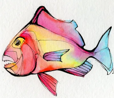 Рисунки золотой рыбки для срисовки (23 шт)