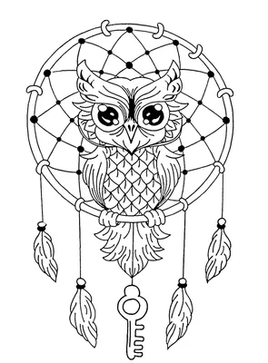 Красивый Рисунок Совы — стоковая векторная графика и другие изображения на  тему Owlet - Owlet, Белый, Векторная графика - iStock