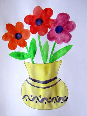 Ваза с цветами рисунок раскраска для детей (46 фото) » рисунки для срисовки  на Газ-квас.ком