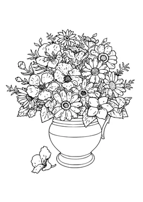 Рисунки цветов в вазе (33 фото)