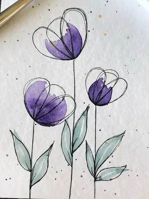 Рисунки цветов для срисовки (27 лучших фото)