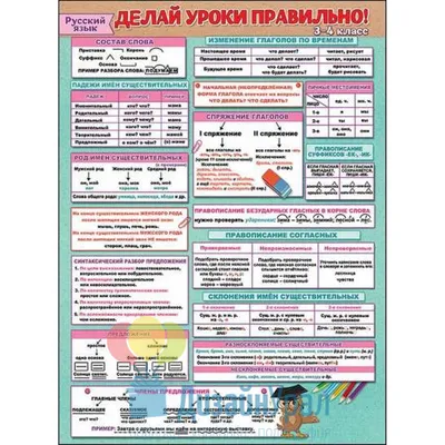плакат школьный на стену, части речи, русский язык, детский ТМ Праздник  14930055 купить за 219 ₽ в интернет-магазине Wildberries