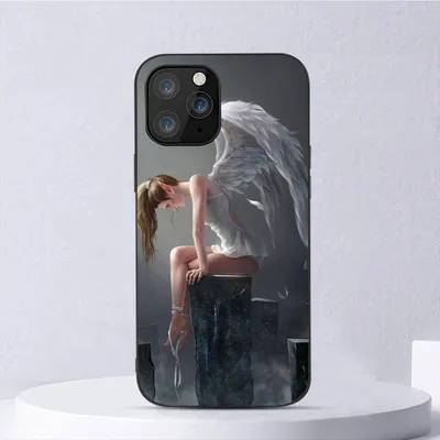 Купить Фэнтезийный чехол для телефона с крыльями ангела и девушкой для  Iphone 11 12 Mini 13 14 Pro Xs Max X 8 7 6s Plus 5 Se Xr Shell | Joom