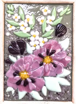 Витражные топперы цветы \"tropic flowers\" в магазине «Space_mosaic» на  Ламбада-маркете