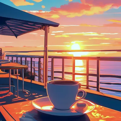 Доброе утро море и кофе - 75 фото