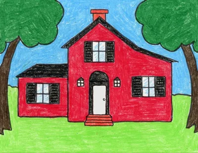 Как нарисовать домик для детей - 33 фото