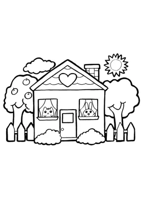 детский рисунок домик Png PNG , жилой дом, мультфильм рисованной, милые  маленькие наклейки PNG картинки и пнг PSD рисунок для бесплатной загрузки