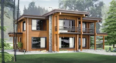 Сруб дома в диком стиле 5.5х8м ручной рубки - Деревянное домостроение
