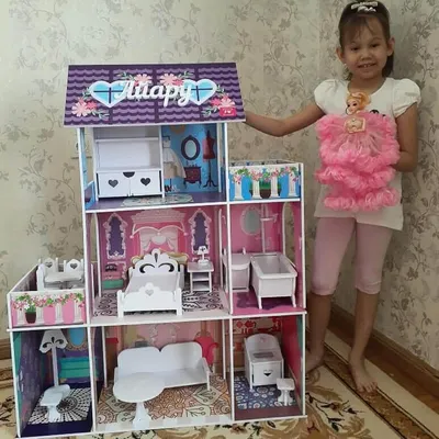 Трехэтажный дом для кукол Барби \"Аннабель\" (Annabelle) с мебелью 17  элементов в подарочной упаковке