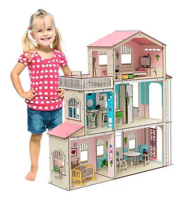 Игрушки девочкам : Кукольный домик Мечта (с мебелью)