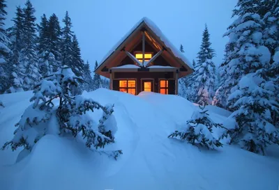 Иллюстрация снежного дома зимой, снег, зима, здание фон картинки и Фото для  бесплатной загрузки