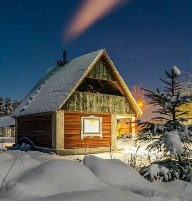 Зимний домик в лесу» — создано в Шедевруме