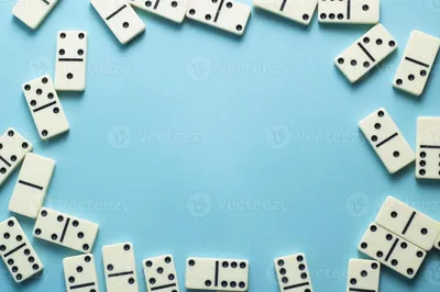 Domino pieces on blue background with an empty space for text 2790185 Stock  Photo at Vecteezy