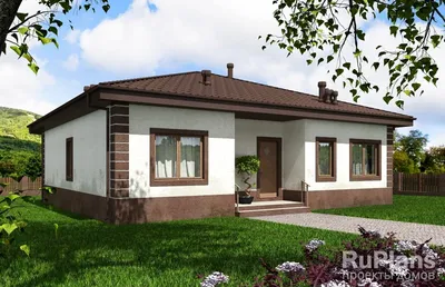 Проект одноэтажного дома из газобетона №157 - АРХИПРОЕКТ.РФ