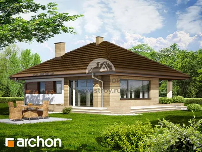 проект простого одноэтажного дома без гаража с двухскатной крышей LORO  купить в Минске на Territoria.by