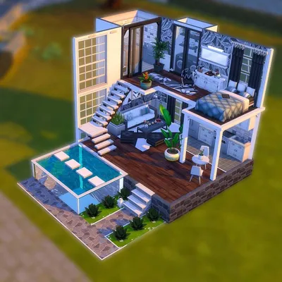 The Sims 4 Dollhouse | Sims 4 loft, Sims 4 house design, Sims 4 house plans
