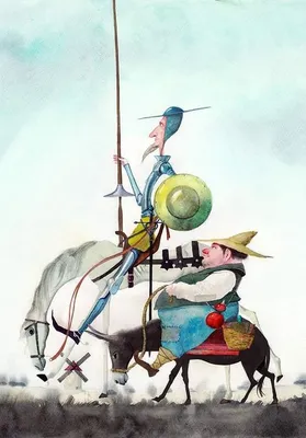 Дон Кихот на коне со щитом и …» — создано в Шедевруме