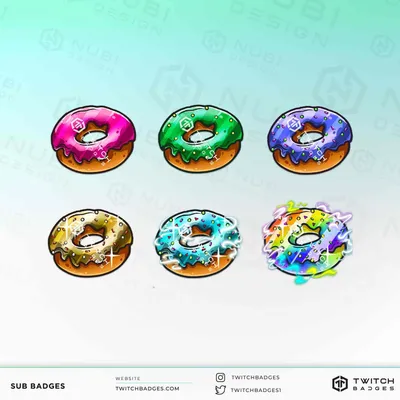 Cute Donut Twitch Sub / Bit Badges set of 12 for Twitch, Discord and  Youtube New Shop Summer Sale - Etsy