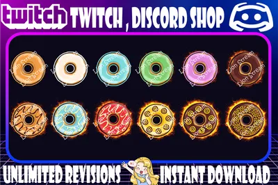 Donut Twitch Badge Loyalty Bit Badges for Twitch Youtube - Etsy