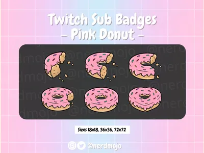 Donut/Doughnut twitch sub badges and twitch emotes by Mr ubaid on Dribbble