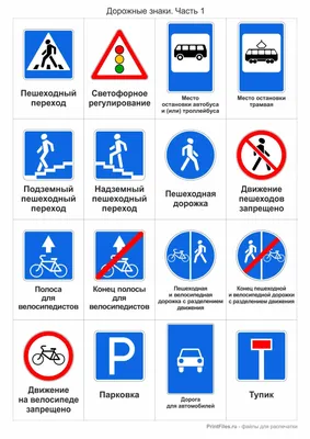 Дорожные знаки для детей с пояснением