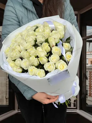 Букет белых роз - 131 шт. за 23 790 руб. | Бесплатная доставка цветов по  Москве