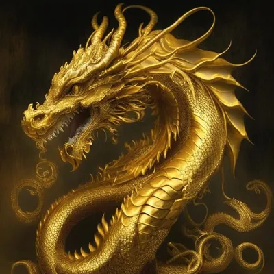 Золотой дракон | Иллюстрация дракона, Дракон, Волшебные создания