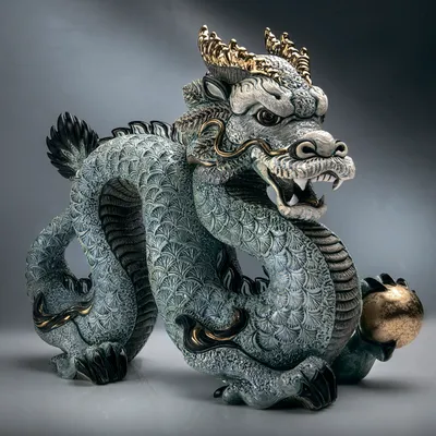 Скульптура De Rosa \"Китайский синий Дракон\" - [арт.251-284], цена: 173040  рублей. Эксклюзивные другиеживотные в интернет-магазине подарков LuxPodarki.