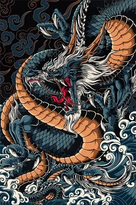 Картина по номерам на холсте Японский Дракон Китайский Дракон - 6613 В  60x40 - купить с доставкой по выгодным ценам в интернет-магазине OZON  (334614188)