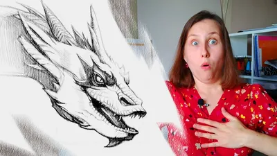 Как нарисовать дракона карандашом поэтапно. Мастер класс с объяснением -  YouTube