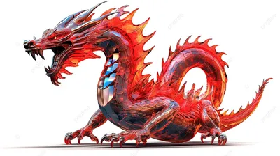 яркое 3d изображение изысканного восточного дракона ярких красных оттенков  на чистом белом фоне, Красный дракон, китайский дракон, логотип дракона фон  картинки и Фото для бесплатной загрузки