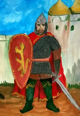 Древнерусский воин с мечом» — создано в Шедевруме