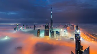 Картинки дубаи, дубай, оаэ, город, туман, небоскребы - обои 1600x900,  картинка №298011