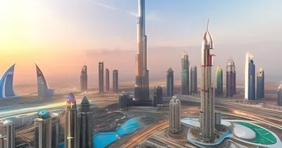 Небоскребы Горизонт Дубая В Центре Оаэ С Бурджхалифой На Закате — стоковые  фотографии и другие картинки Дубай - iStock