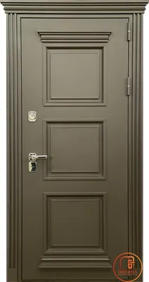 Входная дверь с металлическими филенками и карнизом П-6 — доставка, монтаж