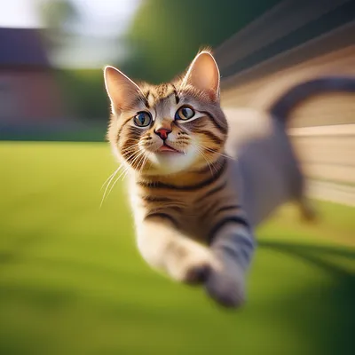 Анимация прыжка кошки» — создано в Шедевруме