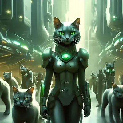 Супер цивилизации кошек.живые ходячие…» — создано в Шедевруме