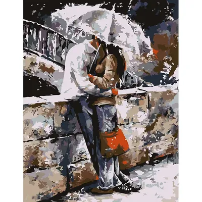 Картина «Двое под зонтом» Холст, Масло 2018 г.