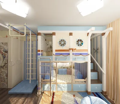 Двухэтажные кровати - популярное решение для детской