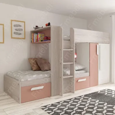 Двухъярусная кровать с диваном Мадлен - от российской фабрики Формула  мебели, купить, заказать в Москве.