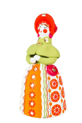 Барыня дымковская игрушка, купить недорого | Кукла в подарок
