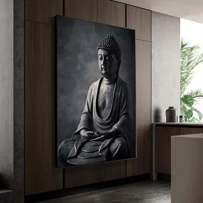 Абстрактная Религия Статуя Будды Печать на холсте Дзен Будда портрет  настенные художественные плакаты домашний декор для гостиной картина |  AliExpress