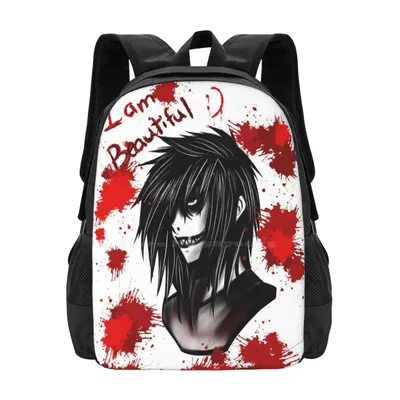 Дизайнерская сумка с рисунком джеффа-убийцы, рюкзак студдента, жуткий убийца  Джеффа | AliExpress