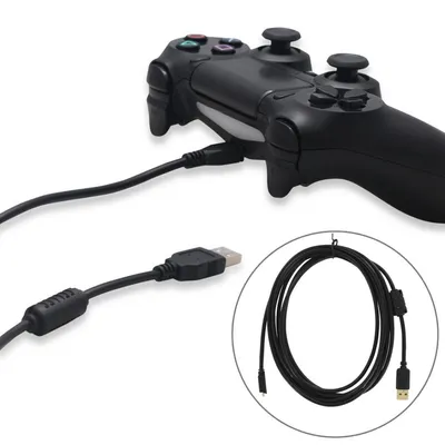 Купить Зарядный кабель 300 см для контроллера PS4, USB-зарядное устройство,  беспроводной джойстик, игровой провод | Joom