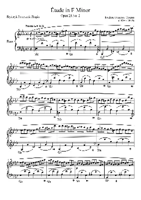 Étude Opus 25 No. 2 in F Minor Sheet music for Piano (Solo) | Musescore.com