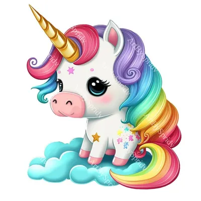 Cute Rainbow Unicorn PNG, Transparent Animal Clipart, Kids Cartoon  Design,printable Sublimation,commercial Use,baby Shower Magical PNG Art -  Etsy
