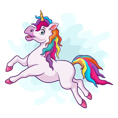 Realistic Cartoon Unicorn Illustration on a Vibrant Solid Background | MUSE  AI