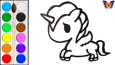 How to draw Rainbow Unicorn, Как нарисовать Единорога Радугу - YouTube