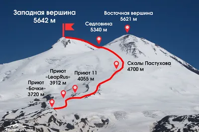 Эльбрус высочайшая вершина России. Немного информации и интересных фактов |  Пикабу